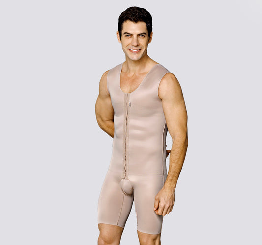 Male Mid Sleeve (3/4) Abdominal Cosmetic Surgery Compression Vest with  Zipper (MG06-MS)